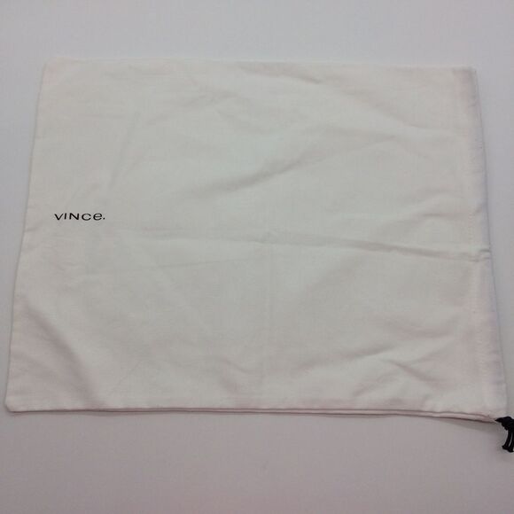 Vince. Large White Cotton Dust Bag with Black Print and Drawstring - Picture 1 of 5